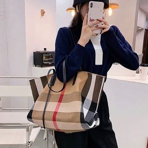 Plaid Check Tote Bag